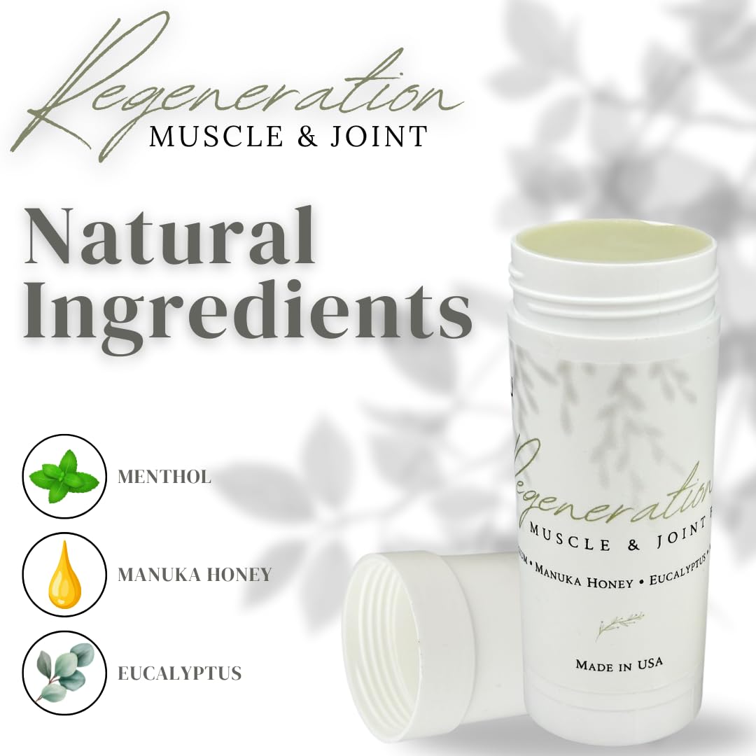 KANU Regeneration Muscle and Joint Soothing Balm Proprietary Blend of Magnesium, Manuka Honey, Eucalyptus & Menthol - Maximum Strength Formula for Aches- All Natural Ingredients-Made in The USA KANU uk supplements