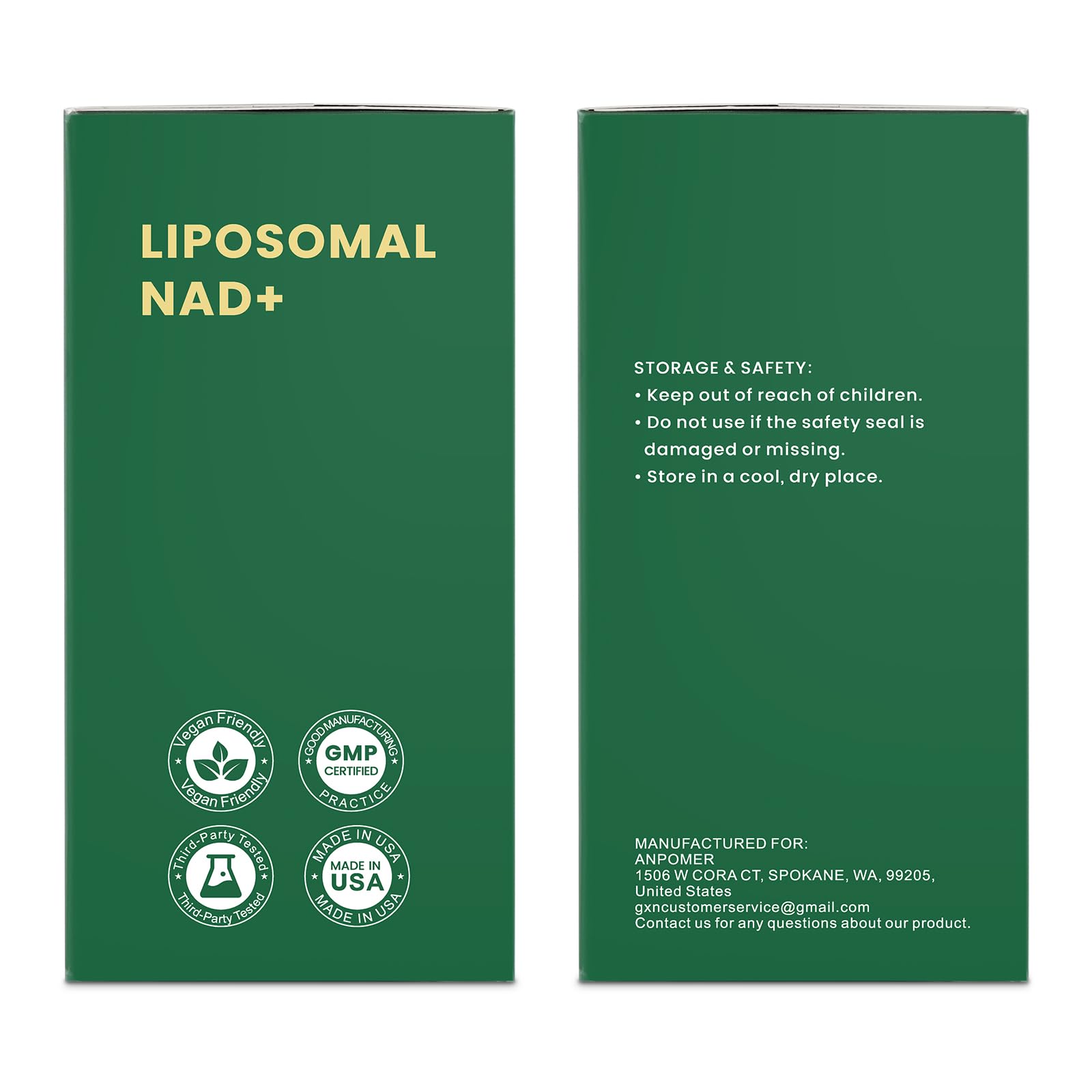 ANPOMER NAD Supplement with Liposomal Nicotinamide Riboside 600mg, Resveratrol, CoQ10, PQQ & D-Ribose, Electrolyte Blend, 30 Liquid Packets ANPOMER uk supplements