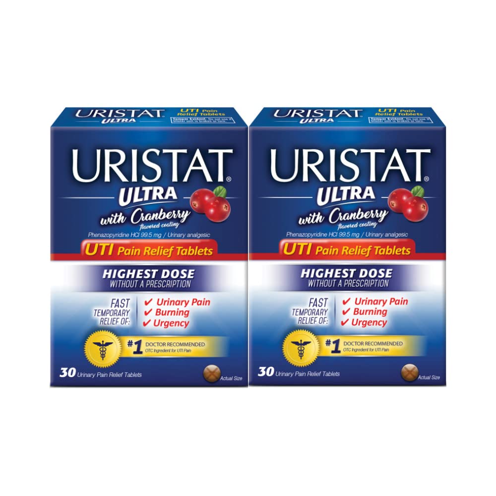 URISTAT Ultra UTI Pain Relief, Cranberry Flavored Coating, 30 Tablets (Pack of 2) URISTAT uk supplements