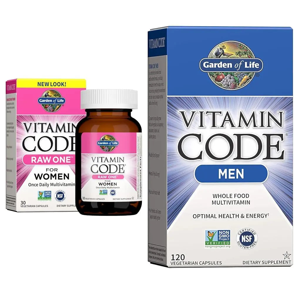 Garden of Life Women's and Men's Whole Food Multivitamins, Vitamin Code Raw One 30 Count and Vitamin Code 120 Count Garden of Life uk supplements