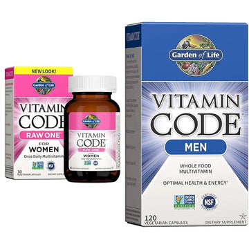 Garden of Life Women's and Men's Whole Food Multivitamins, Vitamin Code Raw One 30 Count and Vitamin Code 120 Count Garden of Life uk supplements