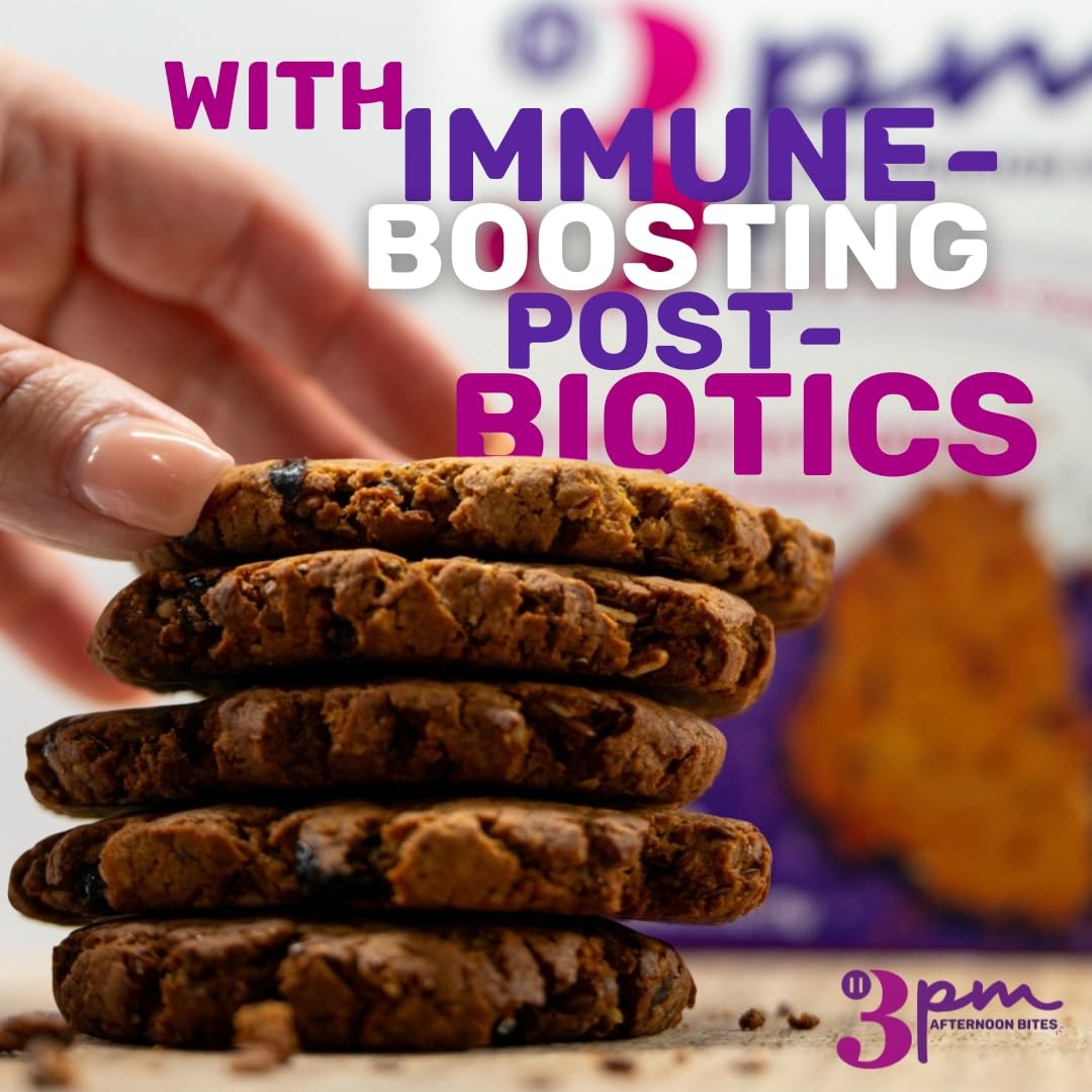 3PM Afternoon Bites Cranberry Flaxseed Cookies with Postbiotics, 5g of Protein, 15 Cookies 3PM AFTERNOON BITES uk supplements