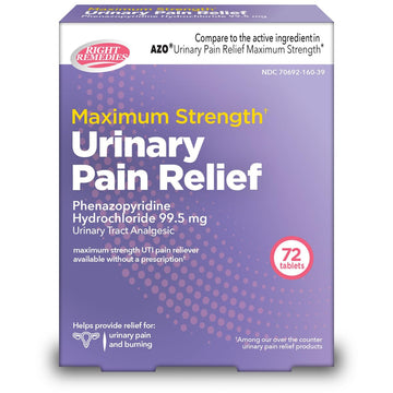 RIGHT REMEDIES Urinary Pain Relief Phenazopyridine HCl 99.5mg Tablets | Maximum Strength OTC for Fast Relief of UTI Pain, Burning and Bladder discomfort | Generic AZO Maximum Strength (72 Count) RIGHT REMEDIES uk supplements