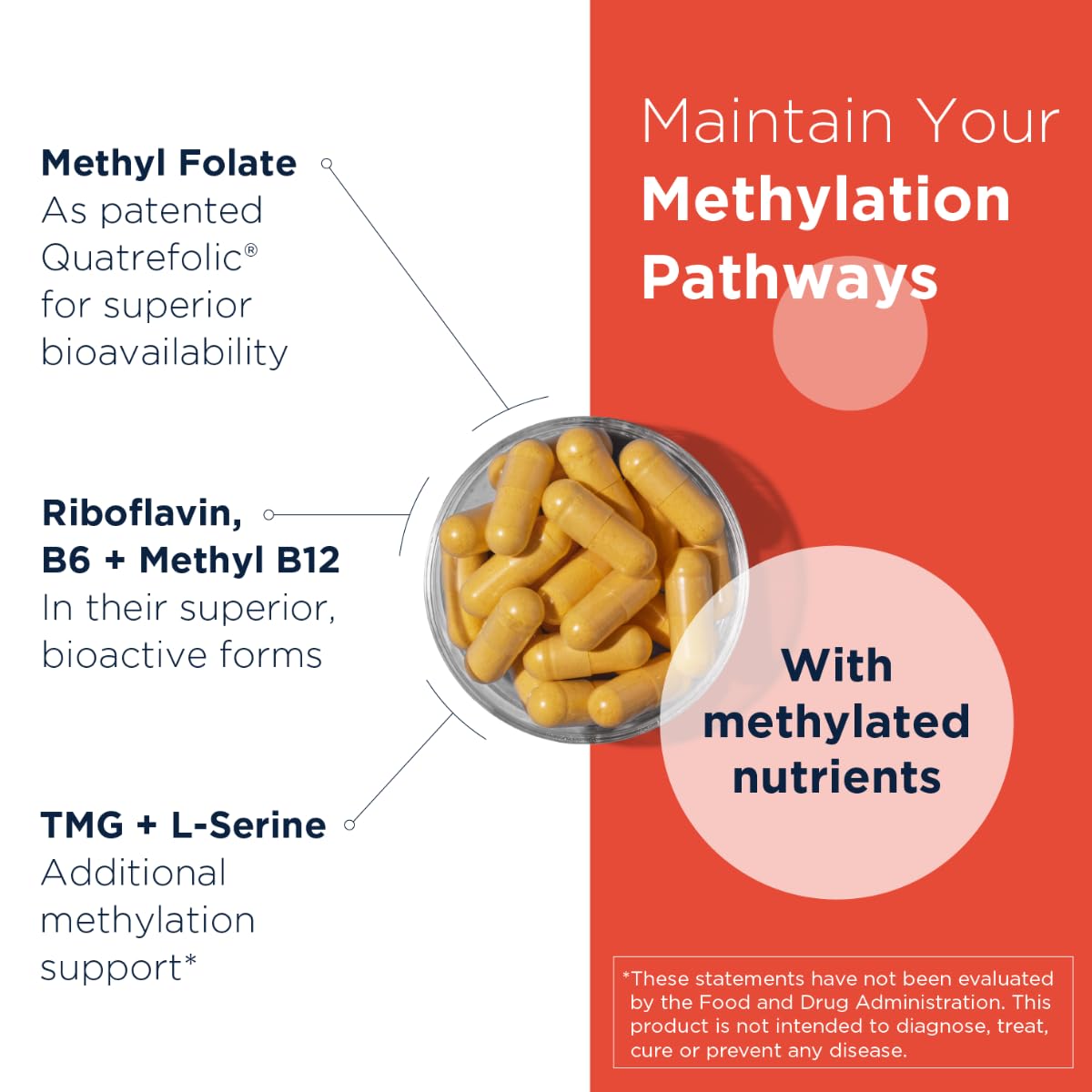 Designs for Health Homocysteine Supreme - Methylated Multivitamin of B Vitamins with Riboflavin, B6, B12, Folate, L-Serine & TMG for Brain Support & Healthy Inflammatory Response (120 Caps) Designs for Health uk supplements