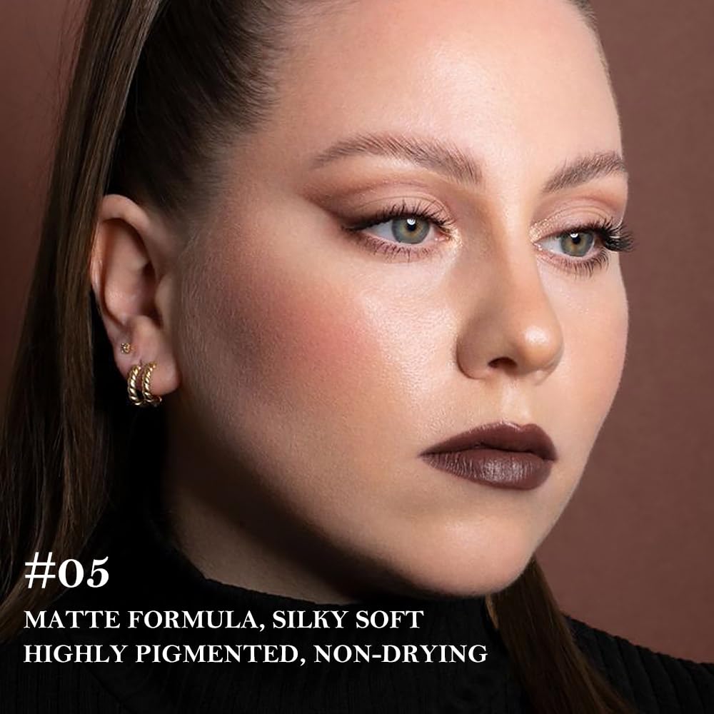 BINGBRUSH 2-in-1 Gradient Dark Brown Lip Liner & Lipstick Combo,Matte Longwear Waterproof Lip Pencil with Cone Tip,Smudge Proof Crayon for Flawless Ombre Contour,Women's Long Lasting Makeup Set BINGBRUSH uk supplements
