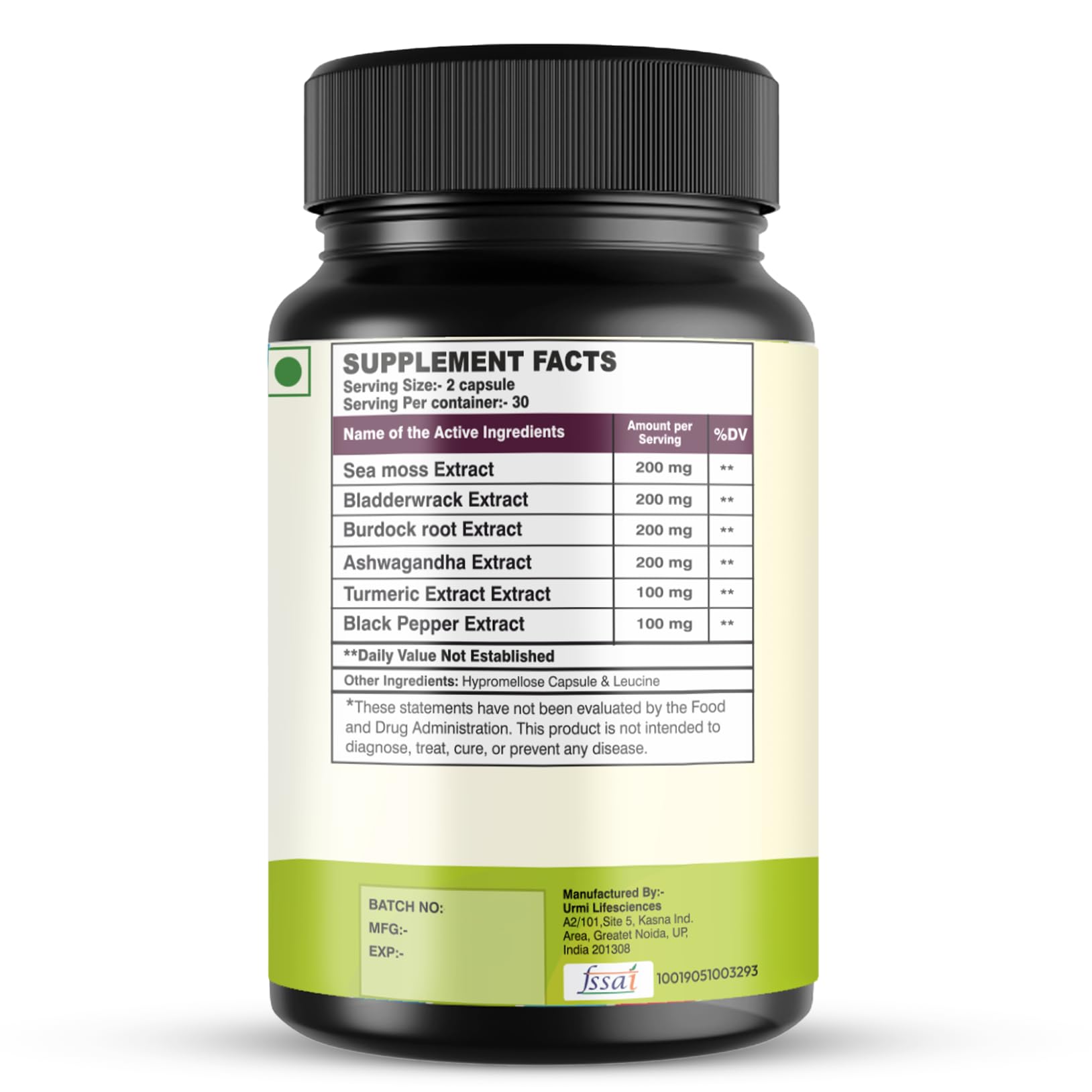 SETNUTRA Well From Within Sea Moss 6 in 1 Super Blend Ashwagandha Burdock Turmeric & Bladderwrack Immunity & Detox Support 60 Veg Capsules Non GMO No Gluten SETNUTRA Well From Within uk supplements