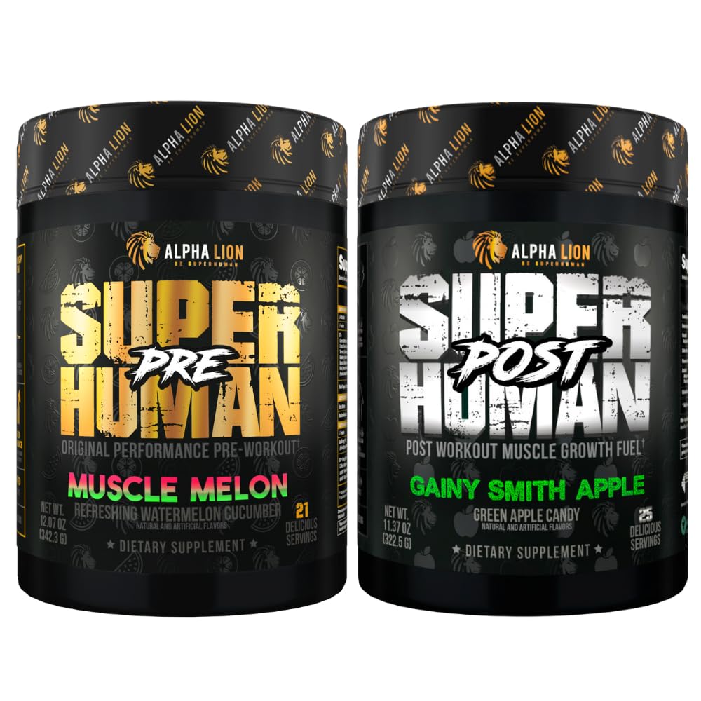 ALPHA LION Superhuman Pre Workout Powder & Post Workout Recovery Bundle, Sustained ALPHA LION uk supplements
