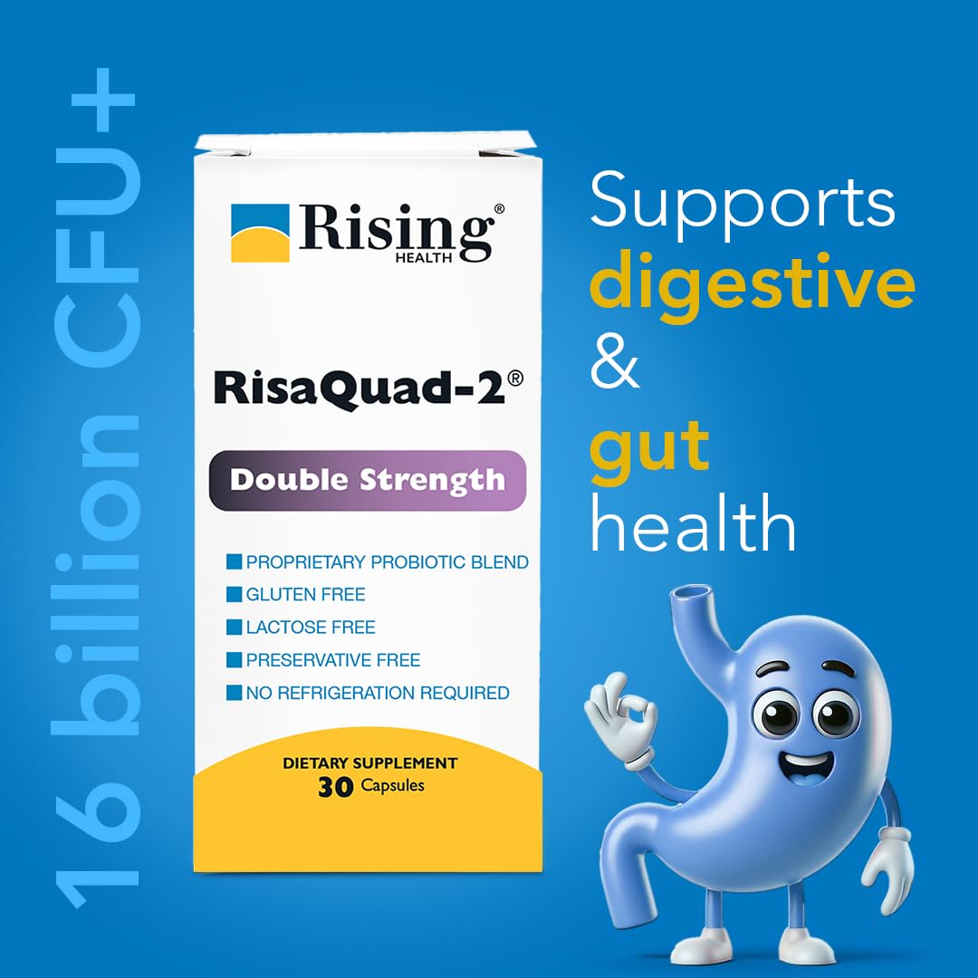 Rising Risaquad-2 Probiotic Dietary Supplement -375mg Pack of 30 Capsules Rising uk supplements
