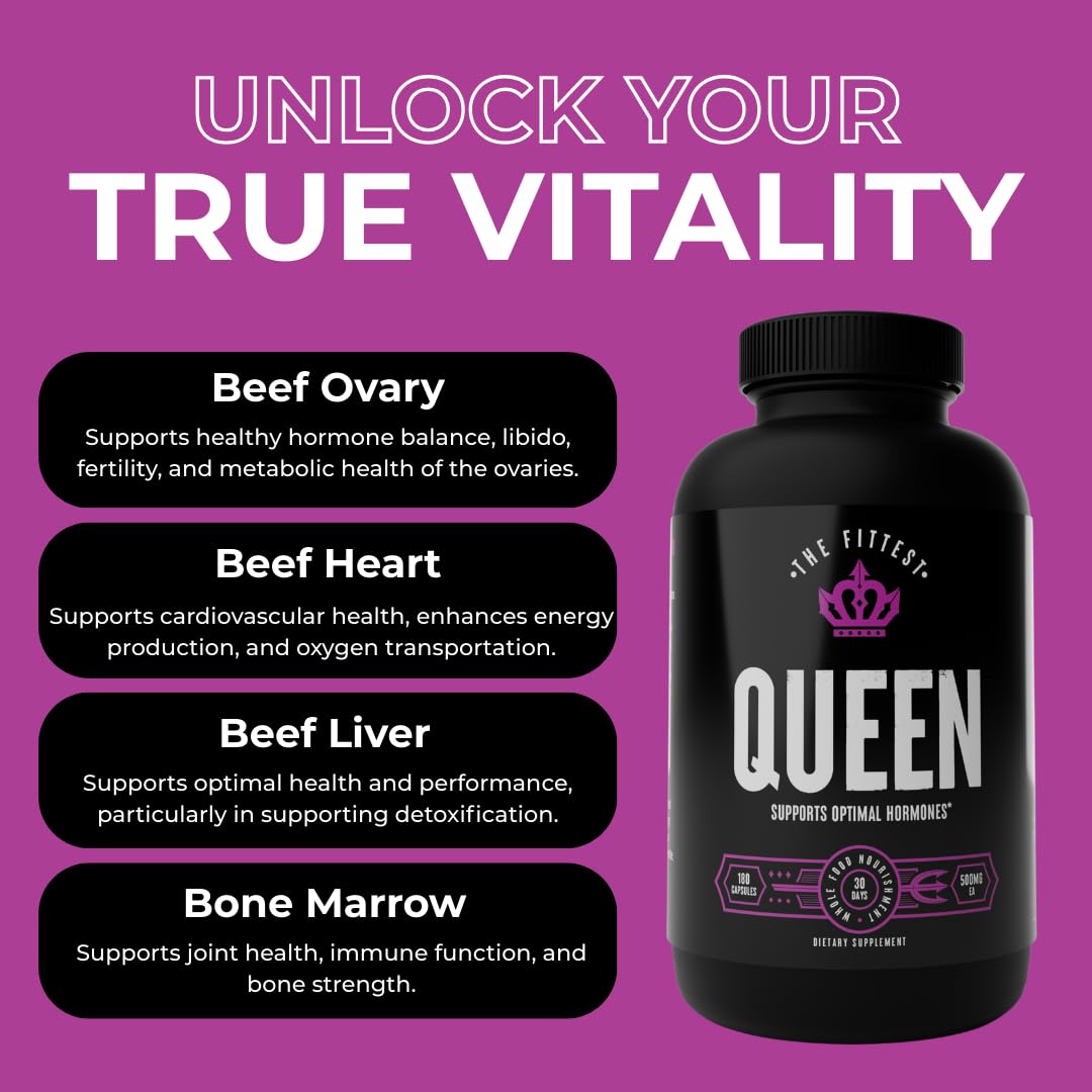 The Fittest Queen Organ Supplement, Hormone & Energy Support, 180 Capsules The Fittest Ever uk supplements