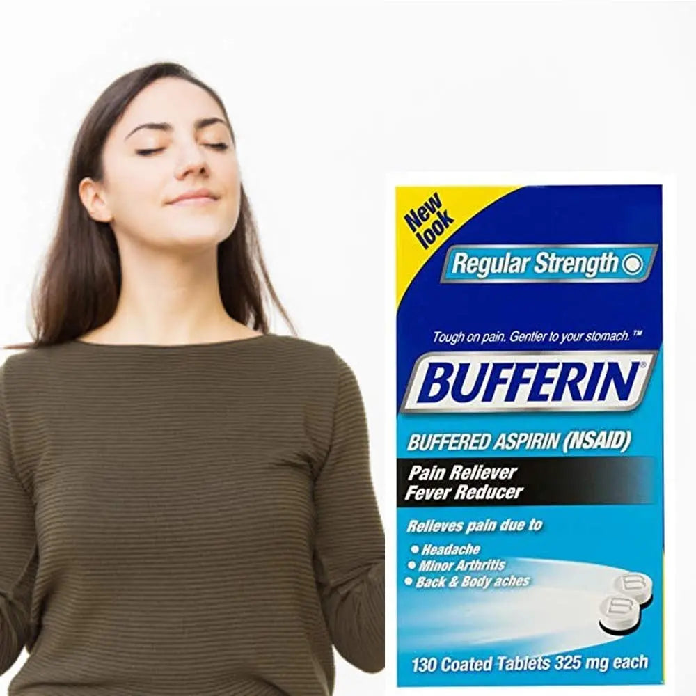 Bufferin Buffered Aspirin (NSAID) Coated Tablets Pain Reliever/Fever Reducer 130 ea (Pack of 3) Bufferin uk supplements