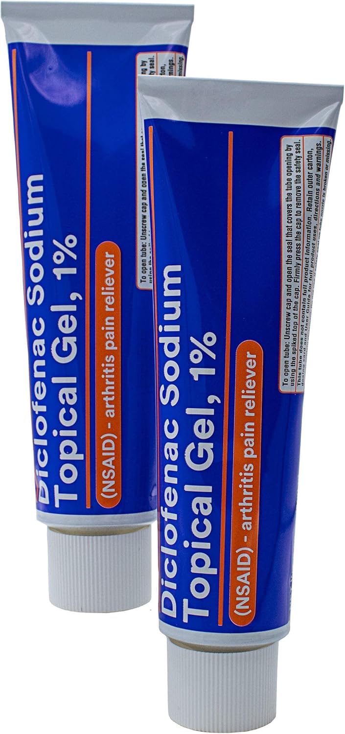 GeriCare Topical Arthritis Pain Relief Gel Diclofenac Sodium 1% (NSAID) Hand Wrist Elbow Foot Ankle Knee Extra-Strength Pain Reliever- Anti-inflammatory Arthritis Pain Treatment, 3.53oz (2 Pack) GeriCare uk supplements