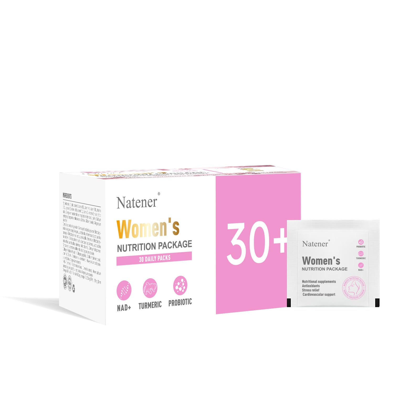 Natener 6 in 1 Women Vaginal Probiotics, 80B CFU Lactobacillus + 800mg Omega-3 + 250mg NAD+ + 179.5mg Vitamin C Promote Healthy Vaginal Odor & Vaginal Flora LLVYUO uk supplements
