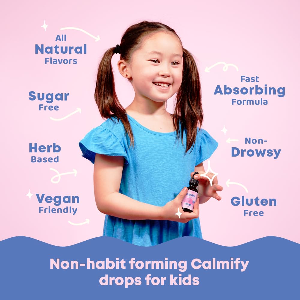 JoySpring Calmify Magnesium Glycinate for Kids | Liquid Magnesium with L-Theanine Supplement | Chamomile Extract & Passion Flower Extract | Sugar-Free Calm Drops | 1 fl oz (30 Servings) JoySpring uk supplements