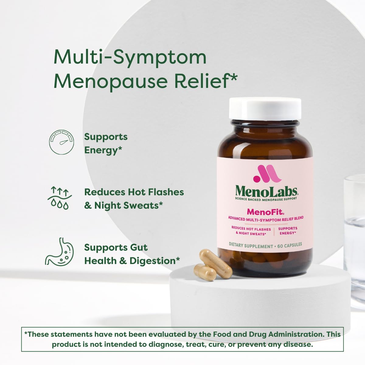 MENOLABS MenoFit, Menopause Supplements for Women - 60 Capsules - Advanced Women’s Probiotic with Vitamins and Red Clover for Gut Health, Hot Flashes and Hormone Balance for Women MENOLABS uk supplements