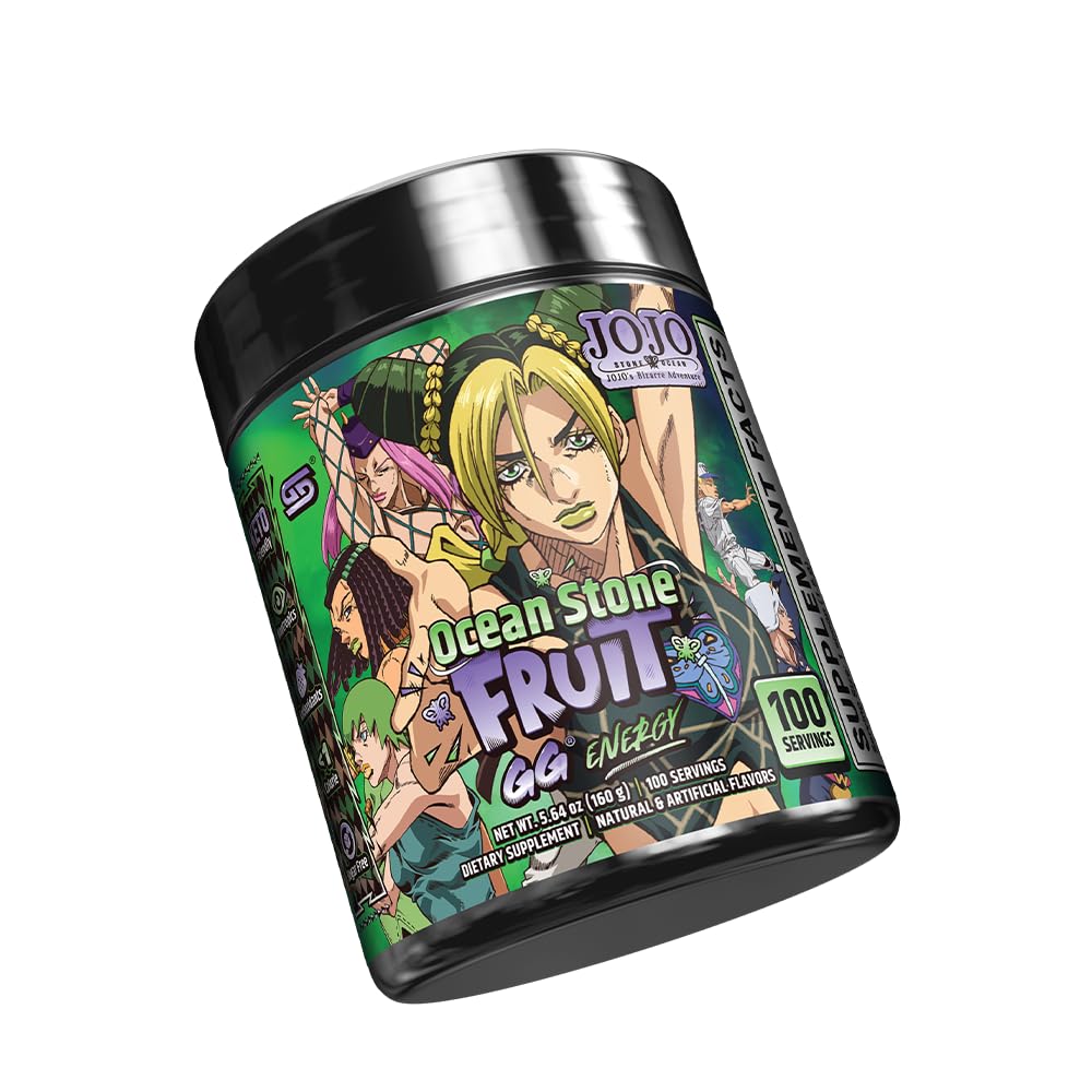 Gamer Supps GG Energy - JoJo's Ocean Stone Fruit (100 Servings) - Keto Friendly Gaming Energy and Nootropic Blend, Sugar Free + Organic Caffeine + Vitamins, Powder Drink Gamer Supps uk supplements