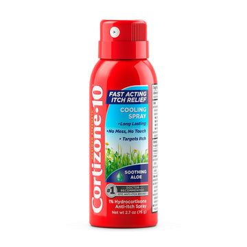 Cortizone 10 Maximum Strength Soothing Aloe Itch Relief Cooling Spray, 1% Hydrocortisone, Fast-Acting, Anti-Itch Spray for Bug Bites, Rash, Eczema, Psoriasis, Poison Ivy, Oak, Sumac, 2.7 oz Cortizone 10 uk supplements