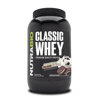 NutraBio Classic Whey Protein Powder- 25G of Protein Per Scoop - Ice Cream Cookie NutraBio uk supplements