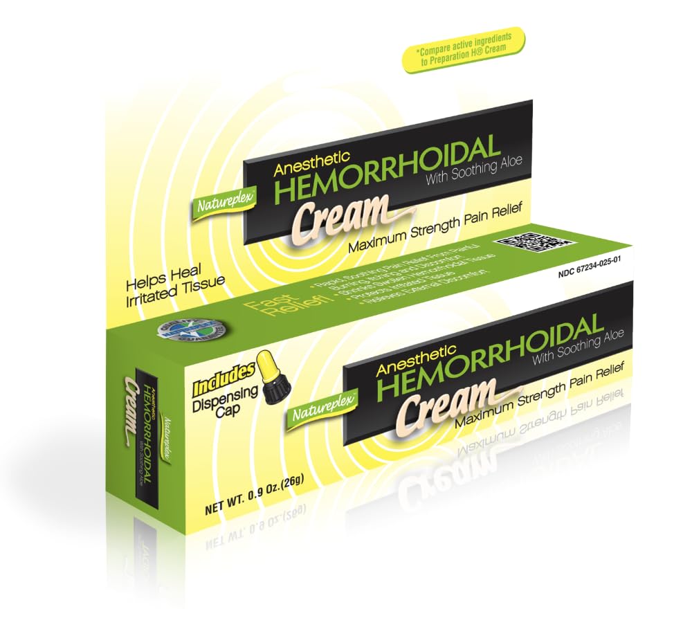 Natureplex Hemorrhoidal Cream 0.9 oz – Phenylephrine 0.25% & Pramoxine 1% Anesthetic Blend to Help Relieve Itching, Burning & Soreness - Made in USA Natureplex uk supplements