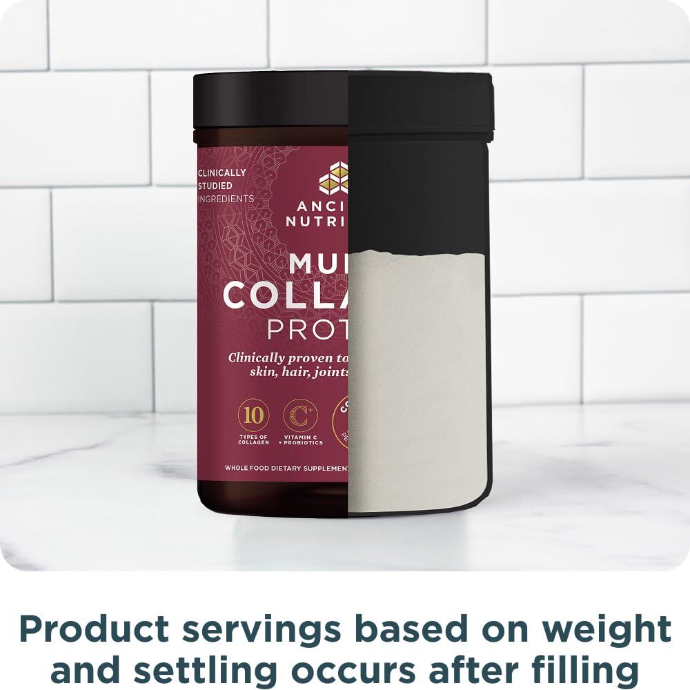 Ancient Nutrition Collagen Powder Protein with Probiotics, Unflavored Multi Collagen Protein with Vitamin C, 45 Servings, Hydrolyzed Collagen Peptides Supports Skin and Nails, Gut Health, 16oz Ancient Nutrition uk supplements
