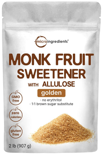 Golden Monk Fruit Sweetener with Allulose, 2 lbs | No Erythritol, No Aftertaste Micro Ingredients uk supplements