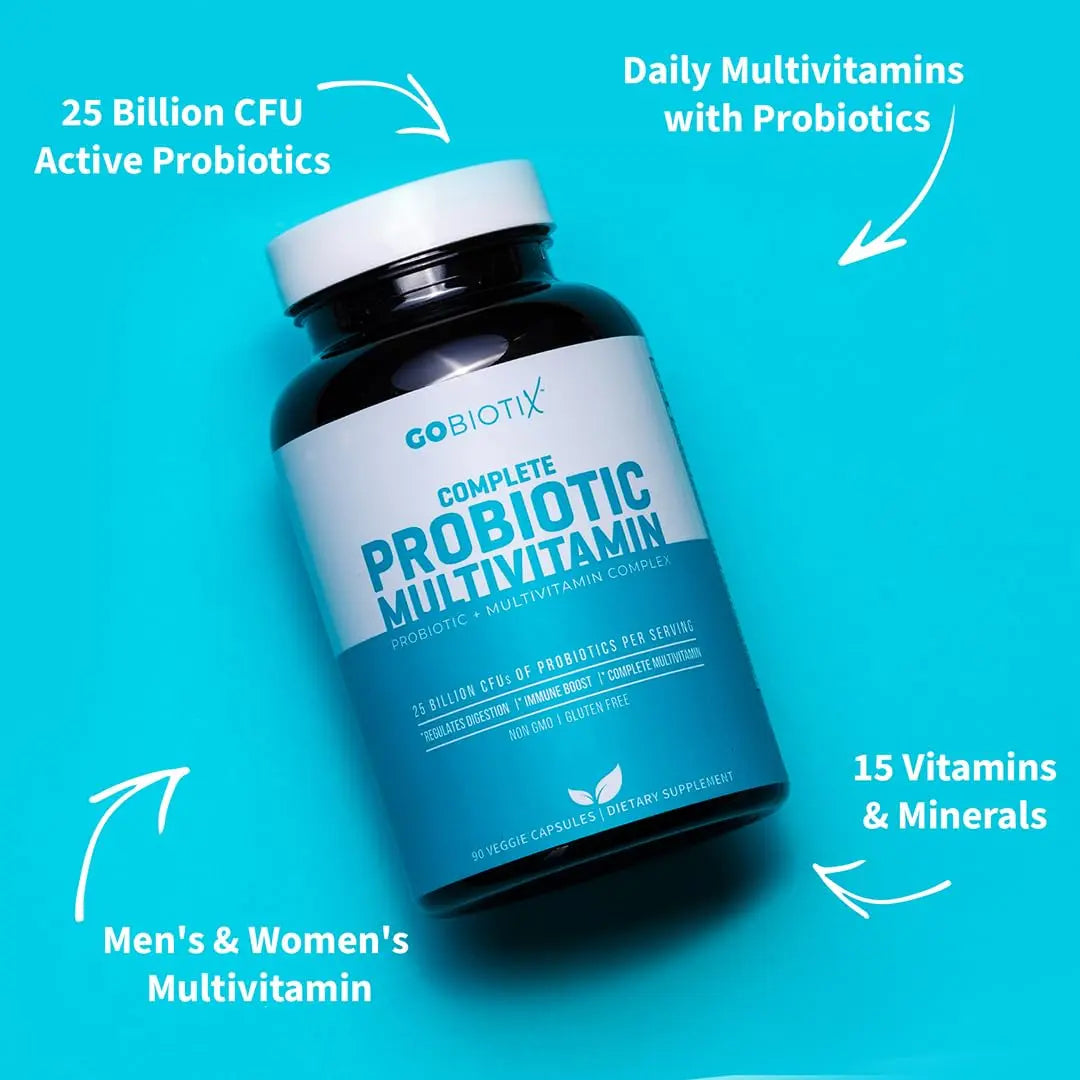 GOBIOTIX Multivitamin with Probiotics and Digestive Enzymes - 25 Billion CFU - Digestive Health, Probiotics for Women and Men GOBIOTIX uk supplements