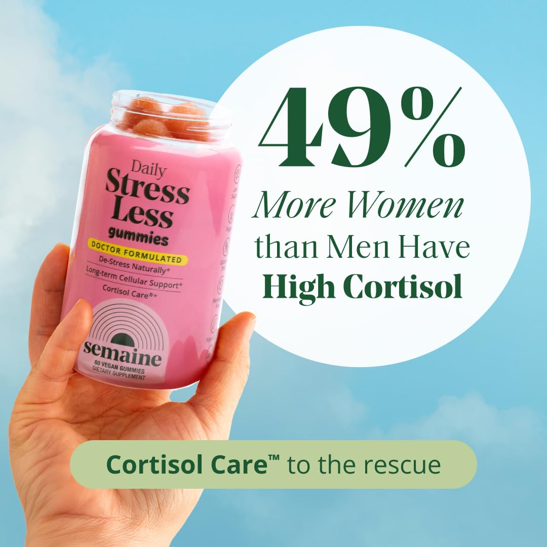 Semaine Stress Less Gummy with Cortisol Care™ 60 Count – Daily Support for Stress, Mood & Sleep Semaine uk supplements