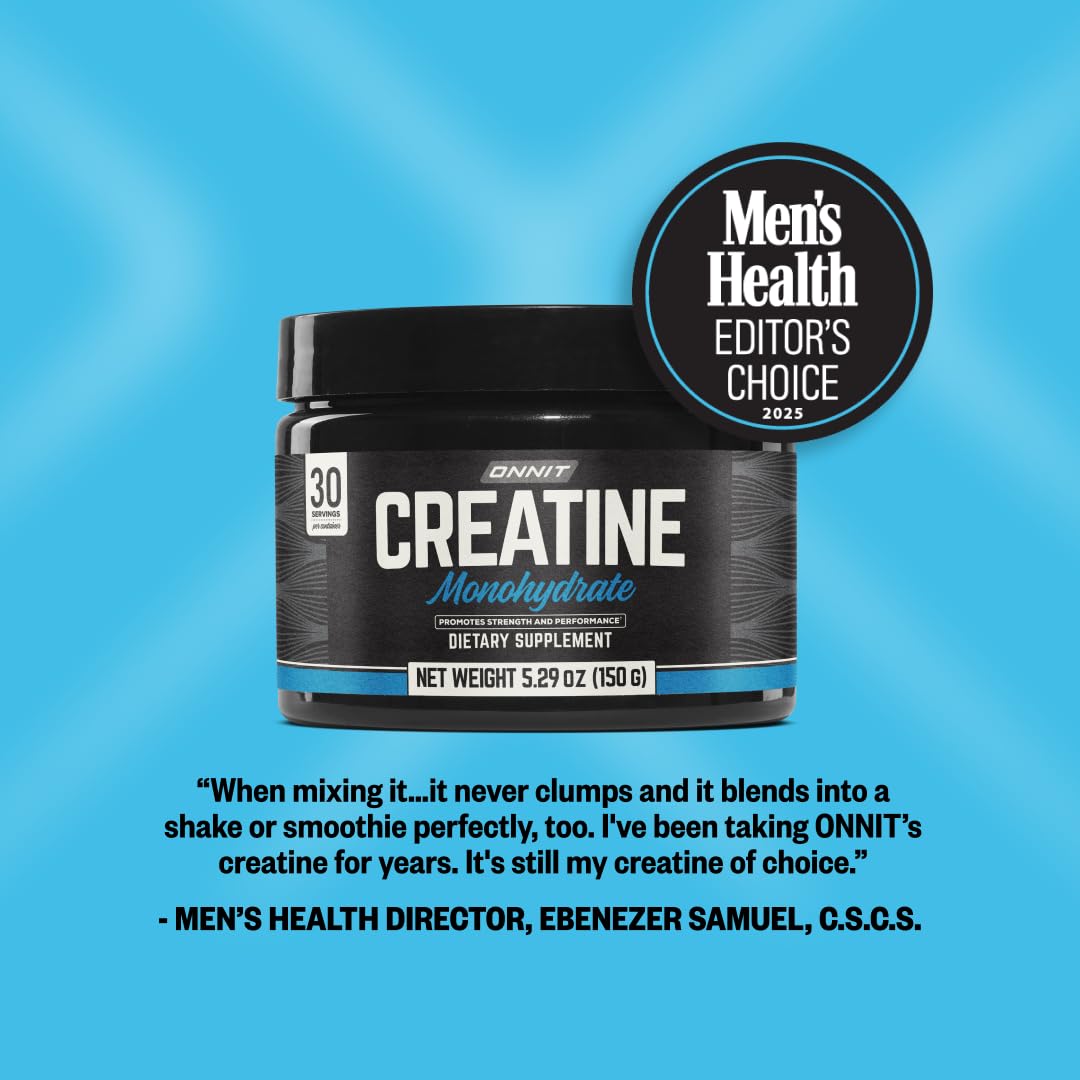 ONNIT Creatine Monohydrate Powder, IGEN(TM) Non-GMO Tested 5g Premium Creatine for Muscle Strength, Power and Lean Mass, Supports Brain Health, Brain Cellular Energy, Unflavored, 30 Servings, 5.29 oz ONNIT uk supplements