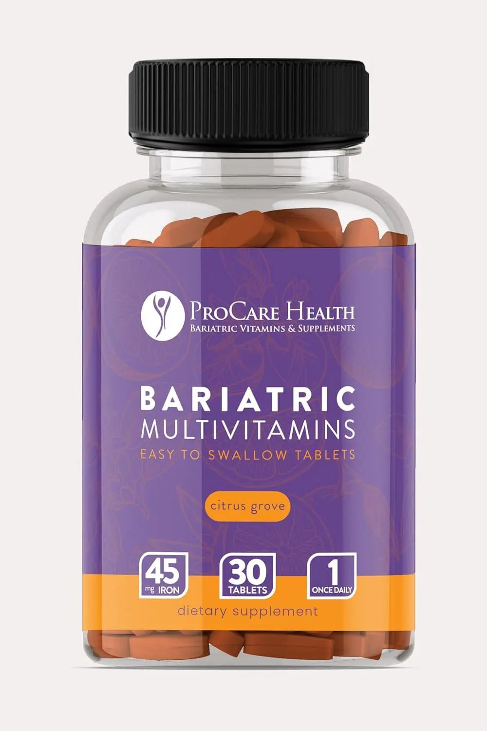 Procare Health Bariatric Multivitamin with Iron 45mg Easy to Swallow 30 Tablets - Post Op Bariatric Vitamins for Gastric Bypass Pills ProCare Health uk supplements