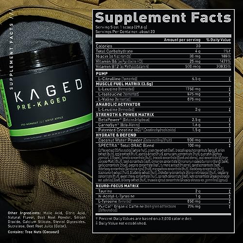 Kaged Original Pre Workout Powder | Krisp Apple | Pre-Kaged | Formulated with Creatine Kaged uk supplements