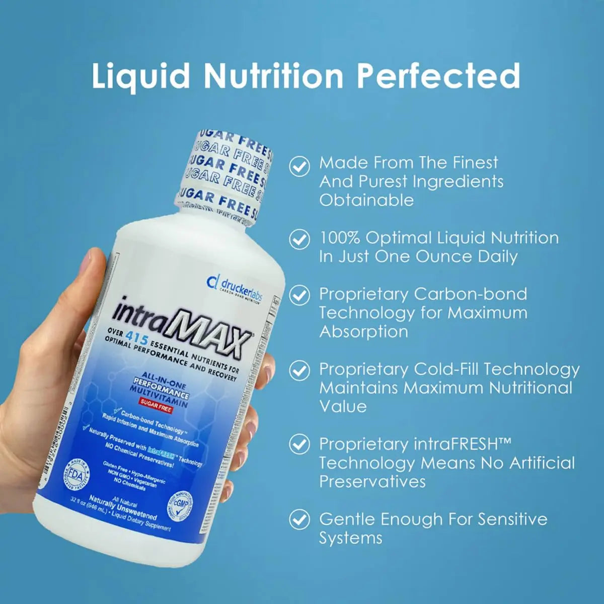 intraMAX Drucker Labs Organic Sugar-Free All-in-One Performance Liquid Multivitamin for Men & Women | intraMAX uk supplements