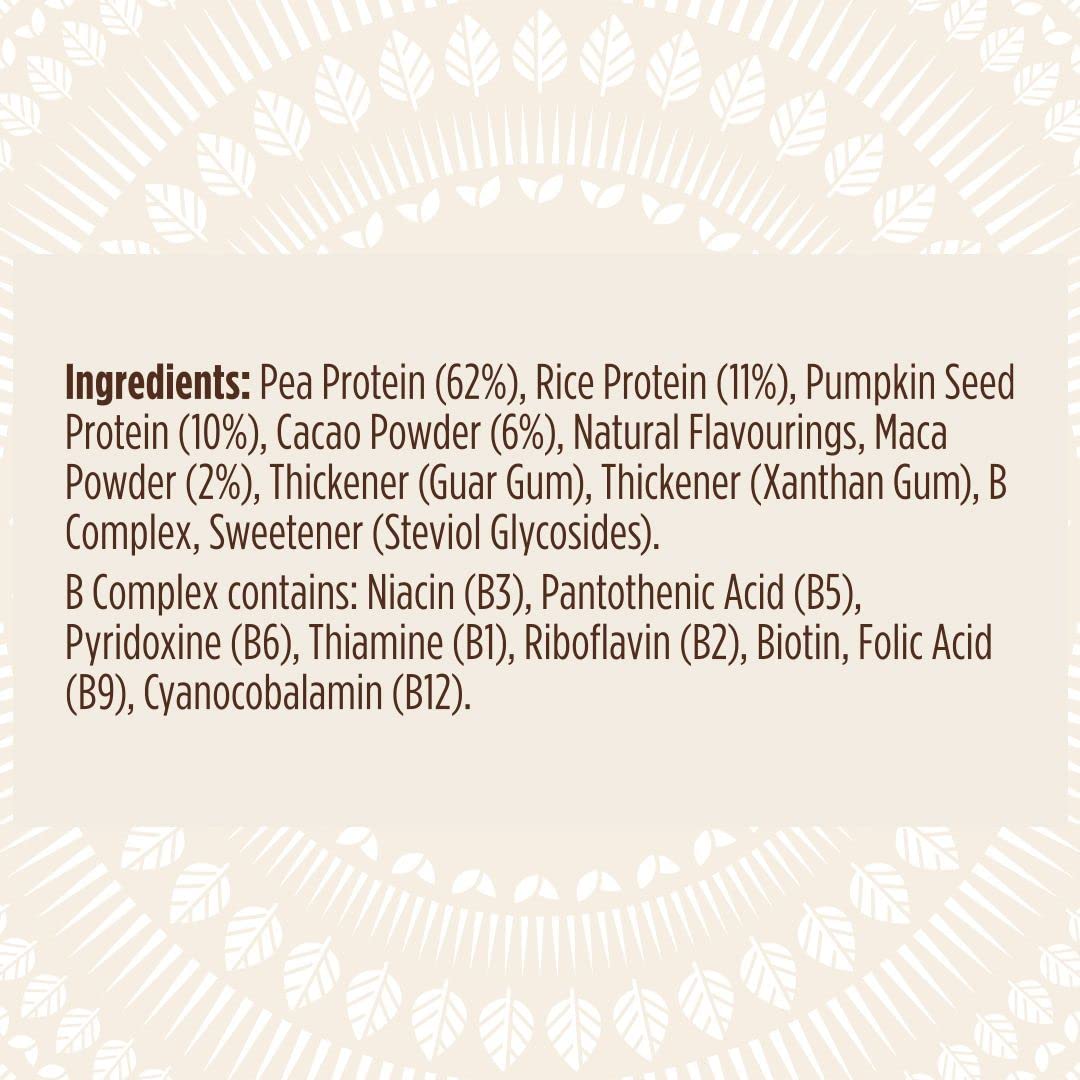 Pulsin - Cacao & Maca Vegan Supershake - 300g - Plant Based Vegan Energy Support Protein Powder Pulsin uk supplements