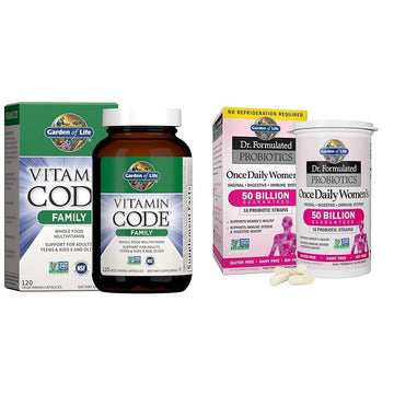 Garden of Life Multivitamin Family Formula 120 Capsules & Dr Formulated Probiotics for Women 30 Capsules Bundle Garden of Life uk supplements