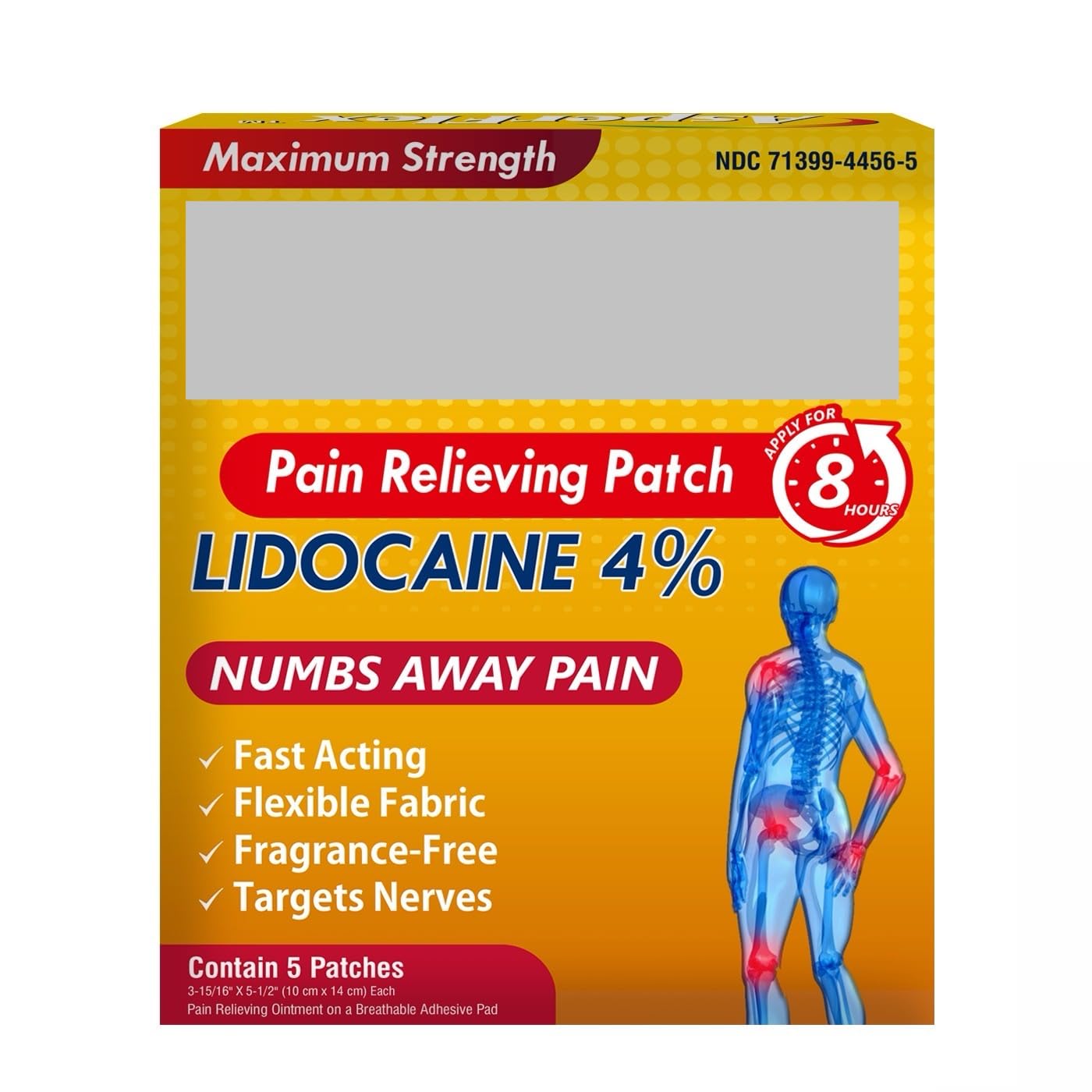 Lidocaine 4% 8-Hour Pain Relief Patch by Akron Pharma FKSD uk supplements