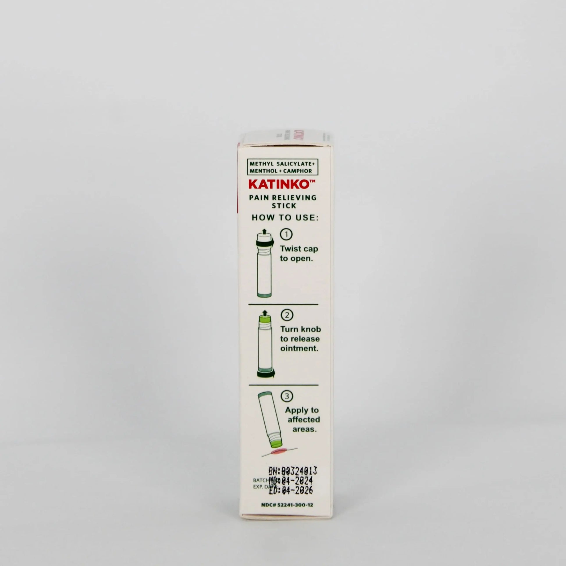 Katinko Pain and Itch Relieving Stick 12g - Effective for Muscle Strain, Neck Stiffness, Rheumatism, and Bruises (4) Katinko uk supplements