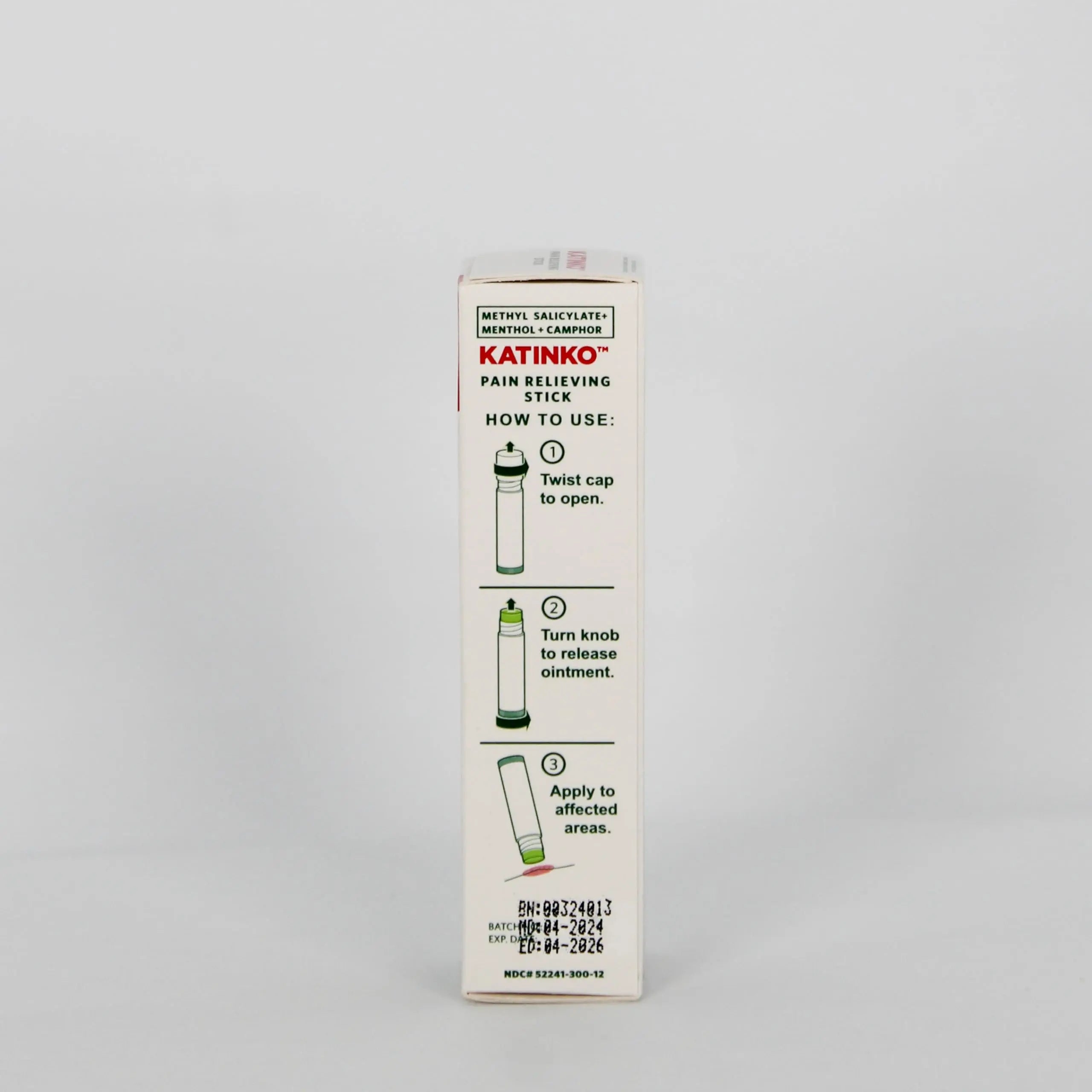 Katinko Pain and Itch Relieving Stick 12g - Effective for Muscle Strain, Neck Stiffness, Rheumatism, and Bruises (4) Katinko uk supplements