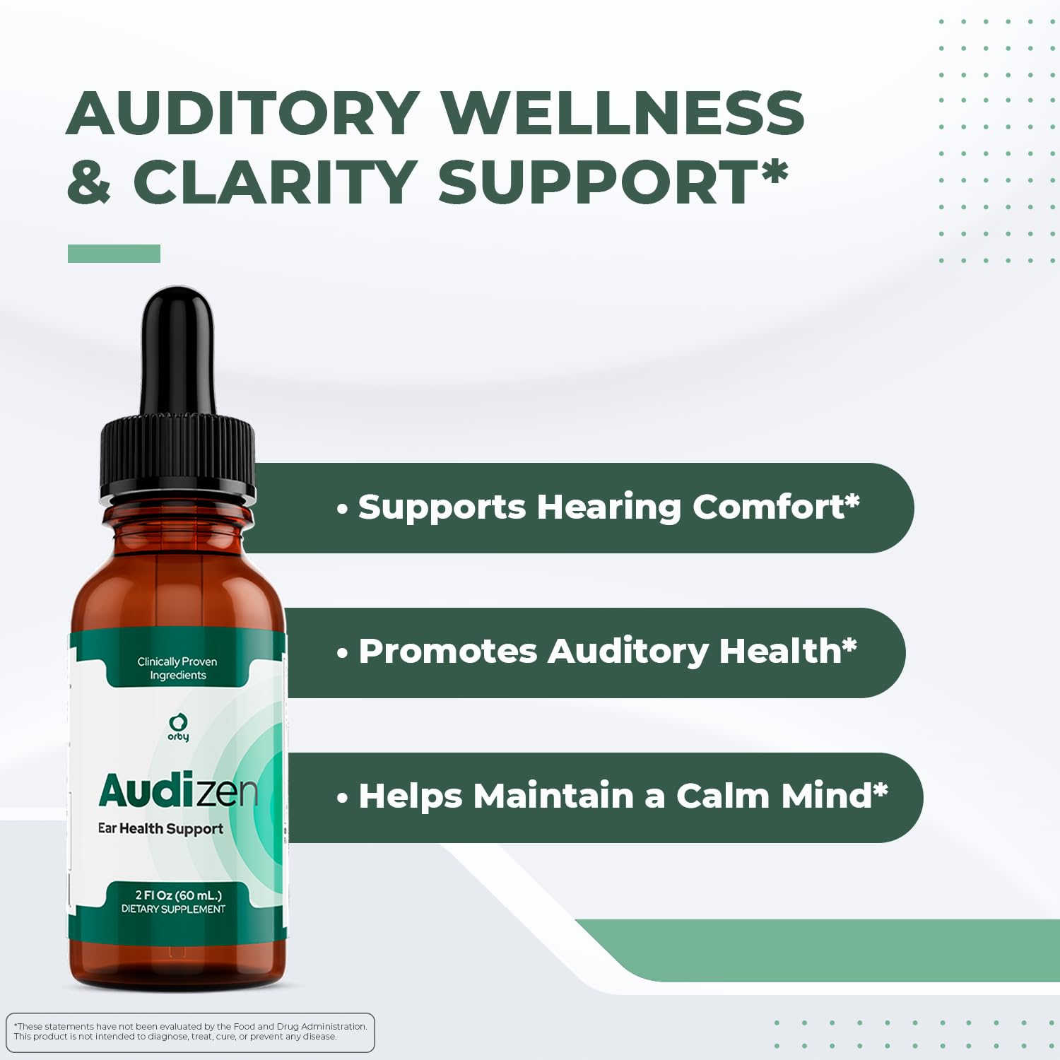Audizen Drops – Natural Daily Liquid Supplement with Herbal Extracts, Maca Root, Green Tea, Grape Seed & Ginseng – Non-GMO, Gluten-Free, Plant-Based, GMP Certified, Made in USA - 30ml, 3 Month Supply Orby uk supplements
