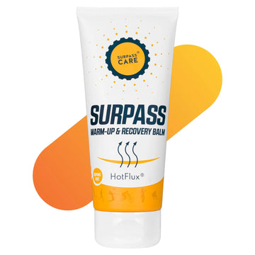 Surpass Warm up & Recovery Balm 6.76oz - HotFlux Muscle & Joints Relief Rub - Innovative Body Warming - After Sport Recovery Support - Feet, Neck & Shoulders, Lower Back, Knees - No Irritation Surpass-Care uk supplements