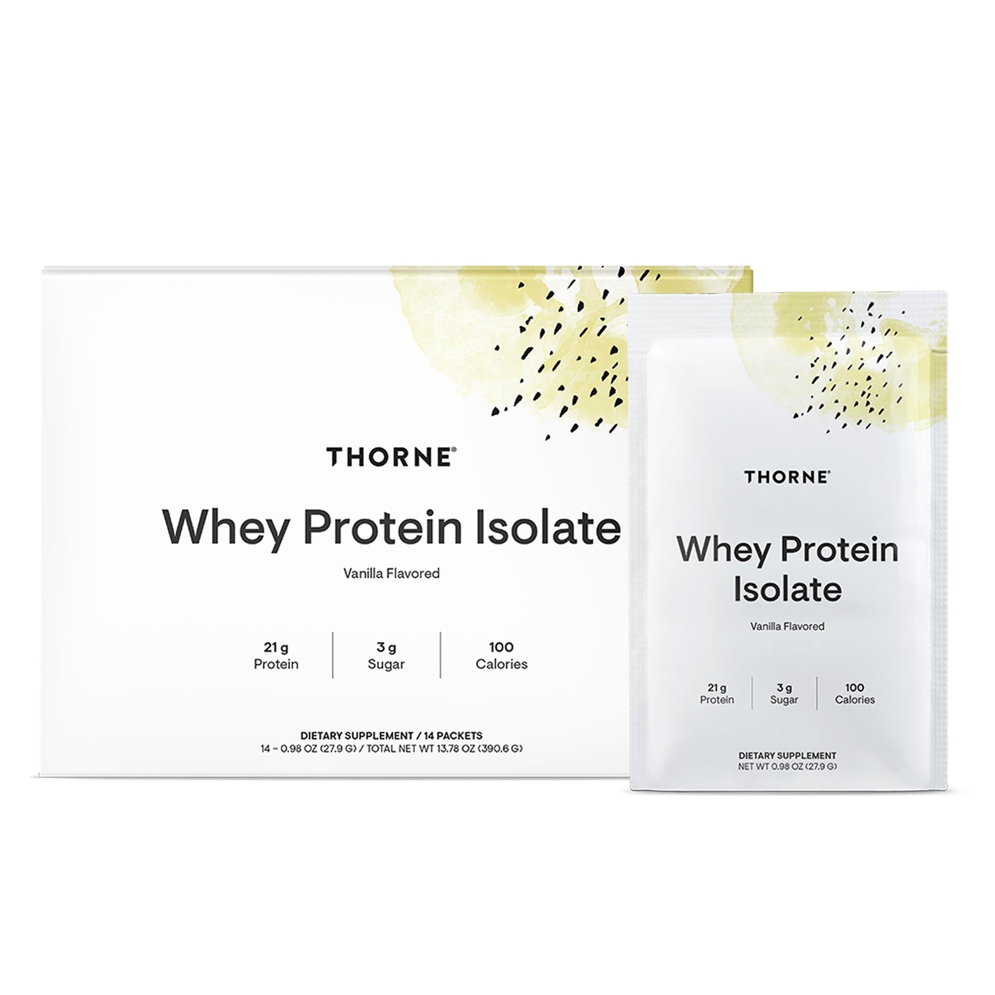 THORNE - Whey Protein Isolate - 21 Grams of Easy-to-Digest Whey Protein Powder - NSF Certified for Sport - Vanilla - 13.79 Ounces - 14 Packets THORNE uk supplements