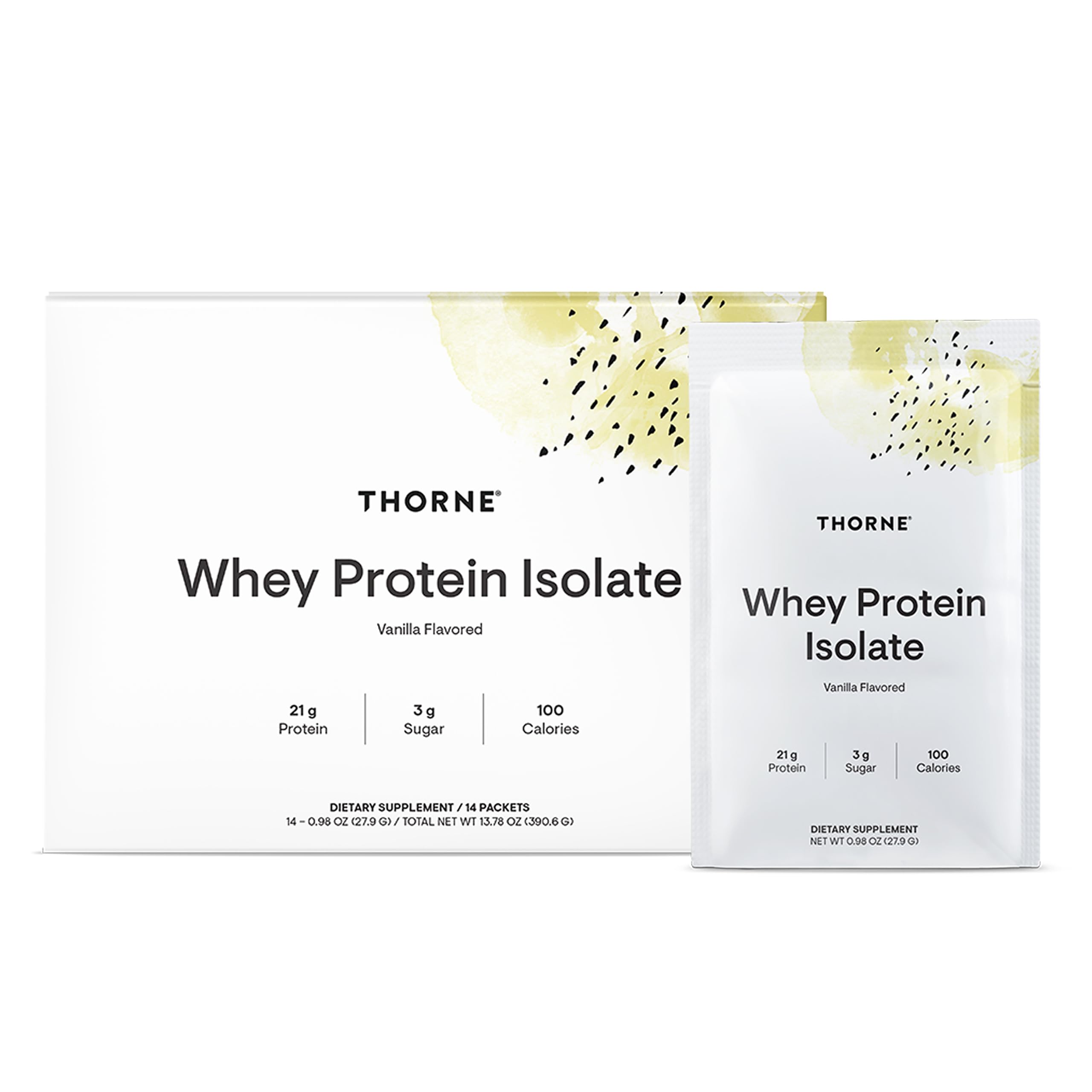 THORNE - Whey Protein Isolate - 21 Grams of Easy-to-Digest Whey Protein Powder - NSF Certified for Sport - Vanilla - 13.79 Ounces - 14 Packets THORNE uk supplements