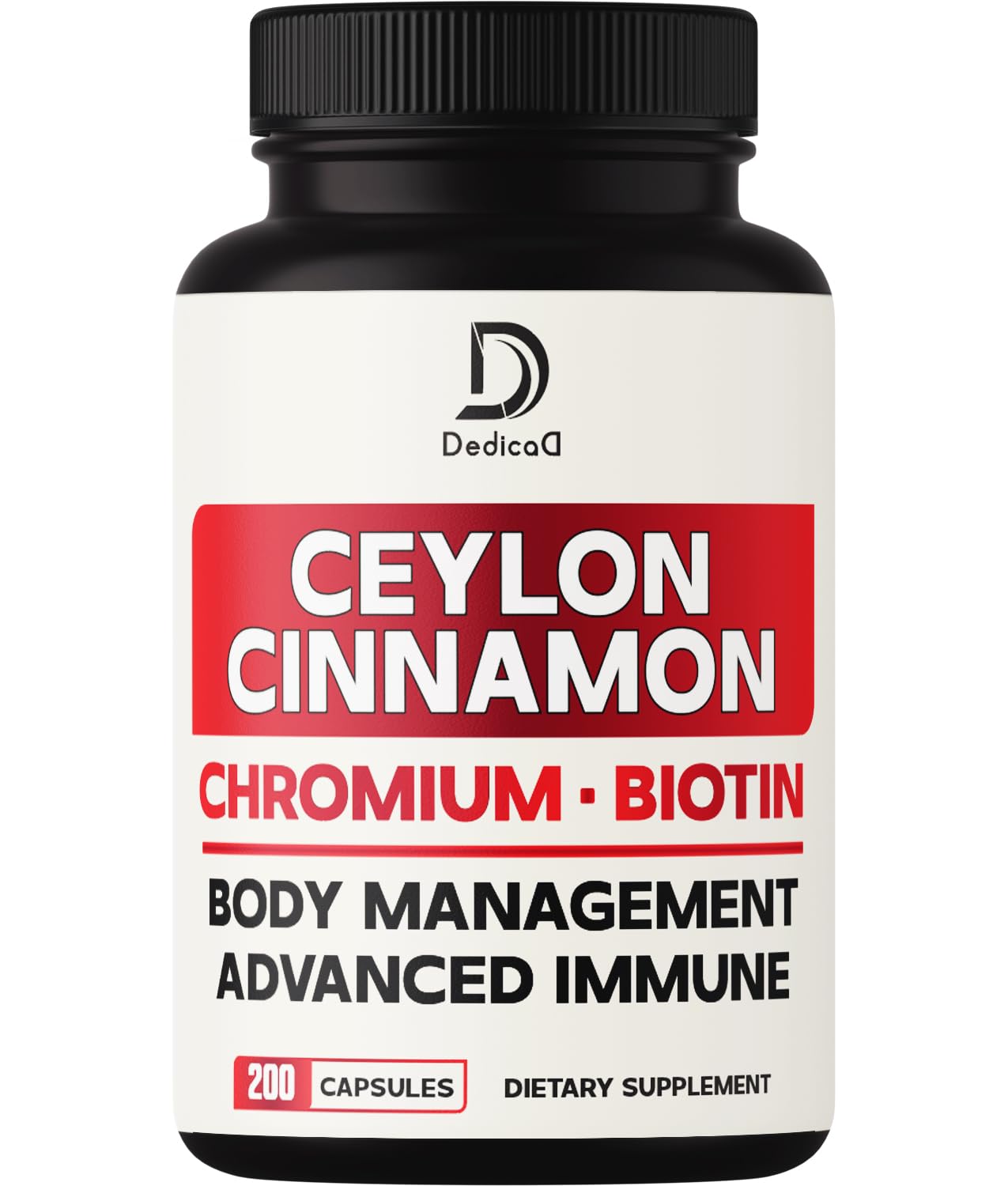 DEDICAD 13in1 Ceylon Cinnamon Capsules - 200 Capsules with Chromium Picolinate, Biotin, Grape Seed, Elderberry & More DEDICAD uk supplements