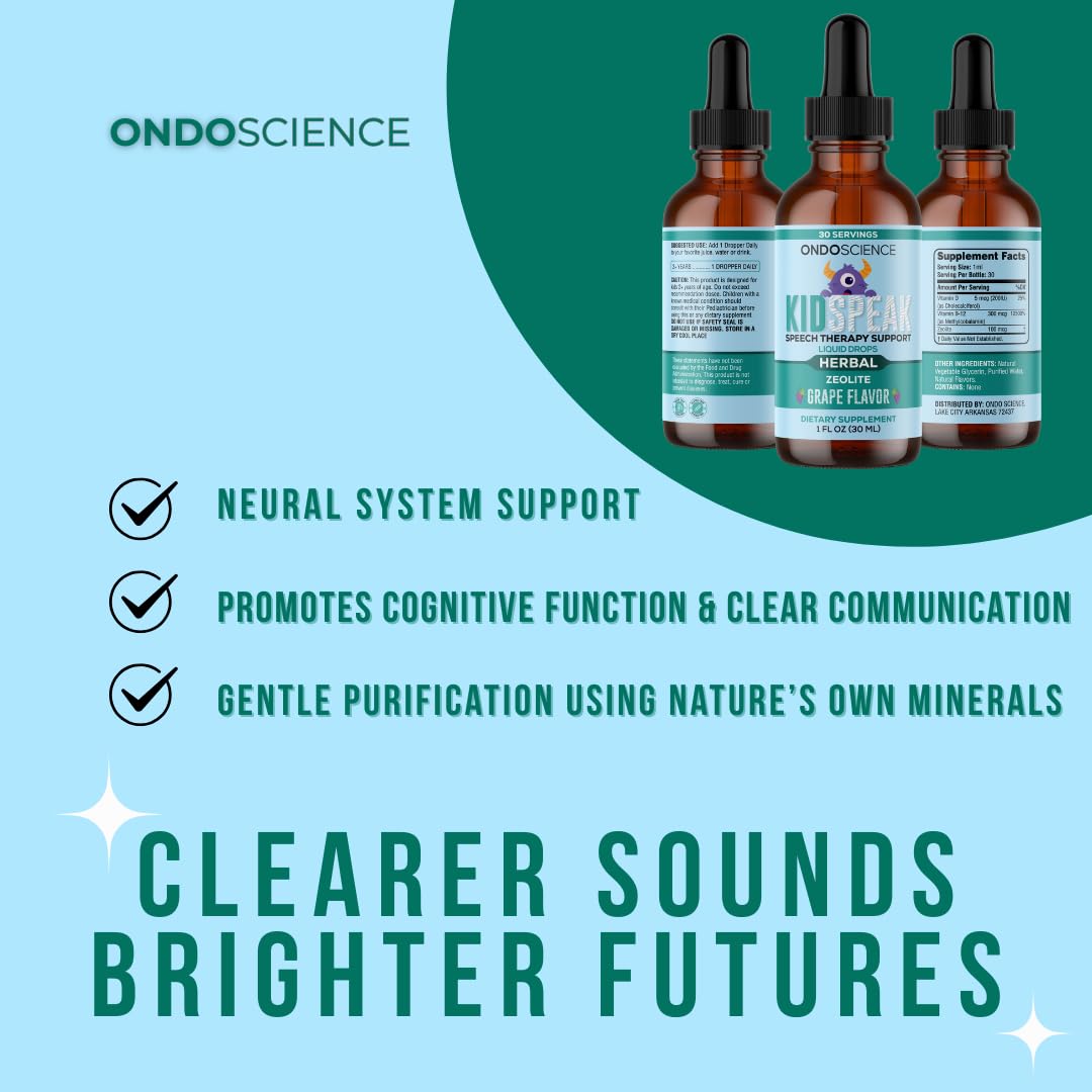 Ondo Science KIDSPEAK Speech Support Supplement for Children, Natural Vitamins and Minerals, Communication and Learning Aid Ondo Science uk supplements