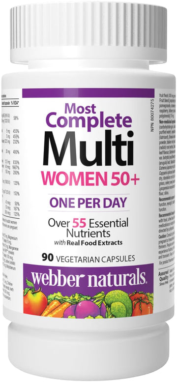 Webber Naturals Women's 50+ Most Complete Multi, 90 Vegetarian Capsules Webber Naturals uk supplements