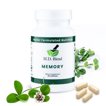 M.D. Blend Brain Support for Memory and Focus - Brain Supplement for Memory & Neural Function - Premium L-Tyrosine, Phosphatidylserine, Bacopa Monnieri Focus Supplement, 30 Capsules (Pack of 1) M.D. Blend uk supplements