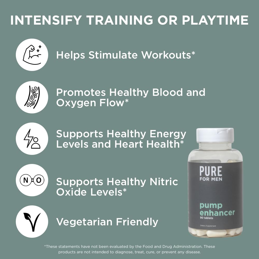Pure for Men Pump Enhancer | Pre Workout Supplement for Muscle Pump, Stamina Pure for Men uk supplements