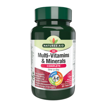 Natures Aid Multivitamins and Minerals, 90 Count (Pack of 1), (Packing may vary) natures aid uk supplements