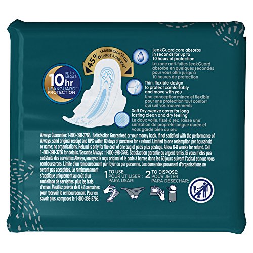 Always Ultra Thin Size 4 Overnight Pads With Wings Unscented, 14 Count (3700030165) Always uk supplements