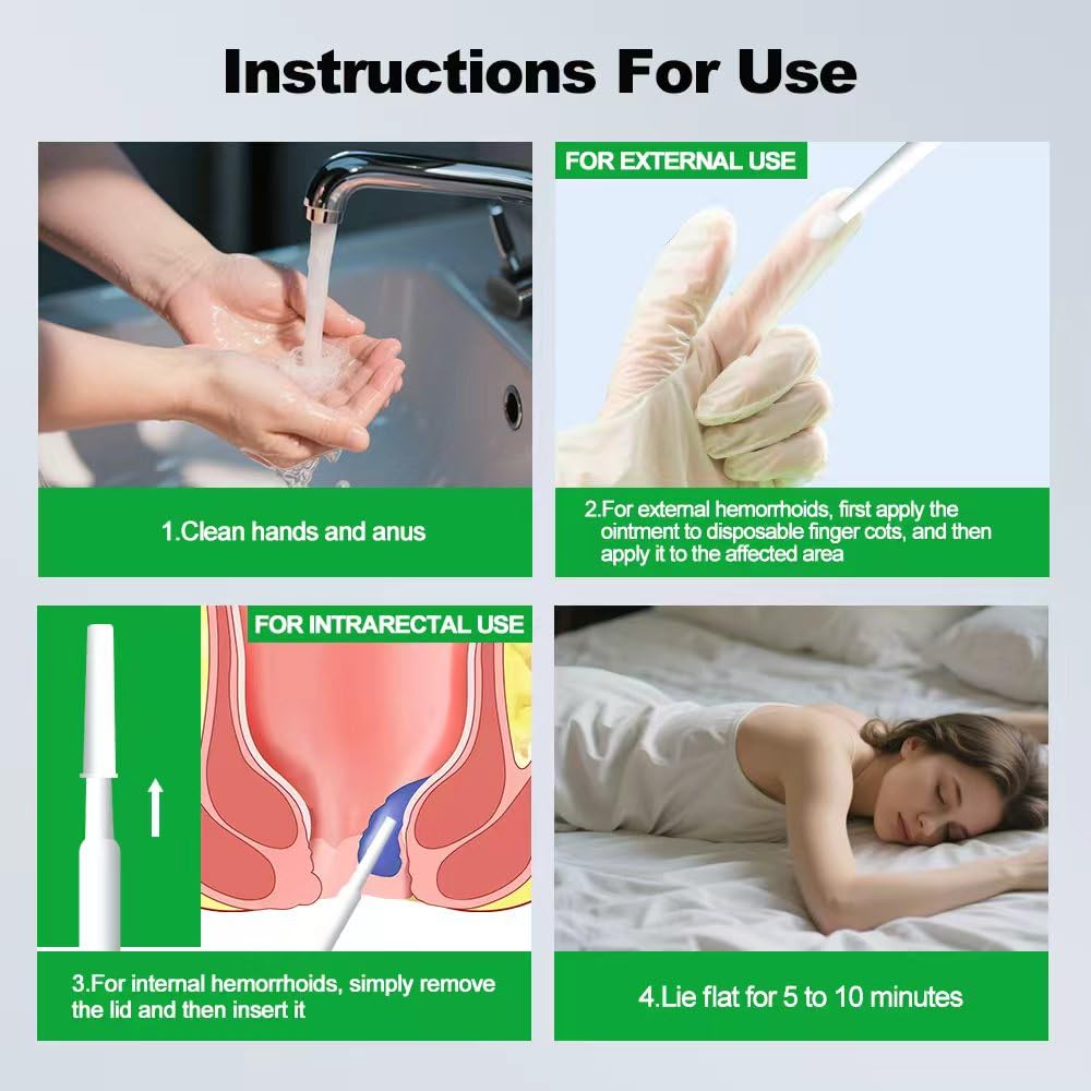 Lesdgo Hemorrhoidal Ointment(6 Pre-Filled),Hemorrhoid and Fissure Cream Witch Hazel Maximum Strength Pain Relief,for Itching and Swelling Lesdgo uk supplements