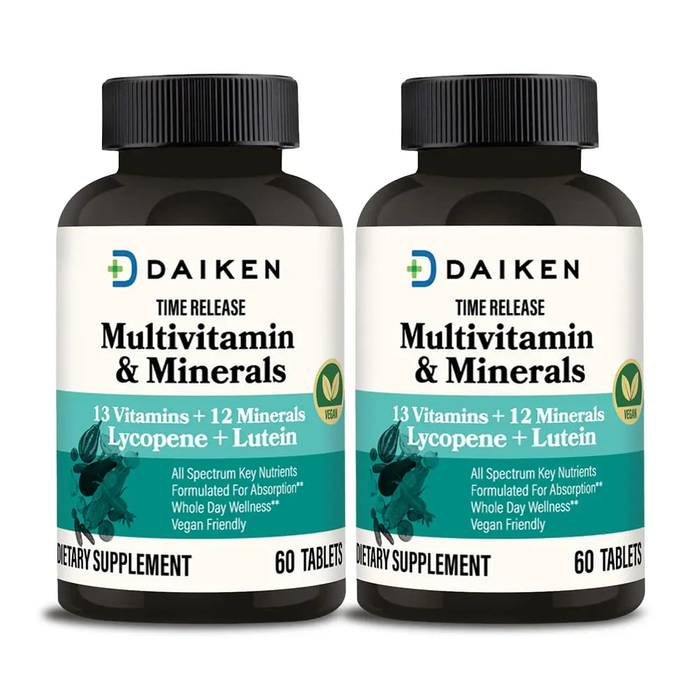 DAIKEN Mini Multivitamin, 60 Tablets, Enhanced with Lutein, Lycopene & Folic Acid, Time Released Multivitamin DAIKEN uk supplements