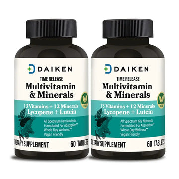 DAIKEN Mini Multivitamin, 60 Tablets, Enhanced with Lutein, Lycopene & Folic Acid, Time Released Multivitamin DAIKEN uk supplements