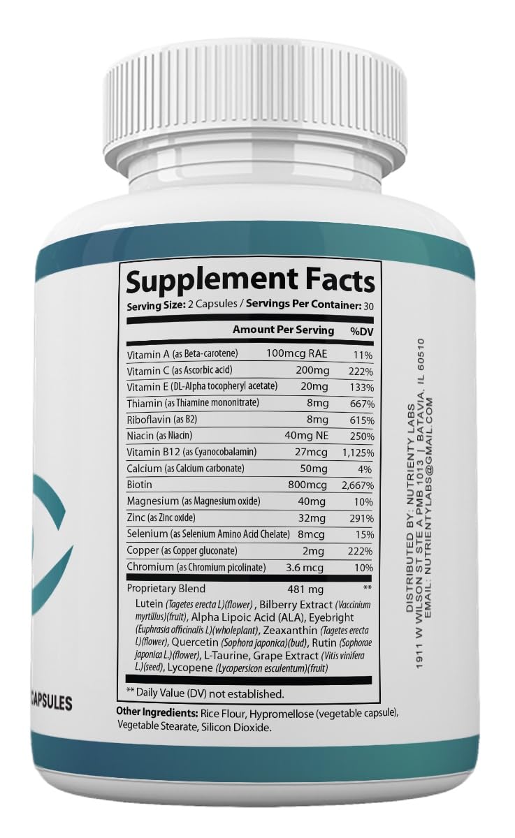 Zonata Vision Clear Eye Health Support Vitamins Pills, Vision Clear Supplement, 60 Capsules Zonata uk supplements